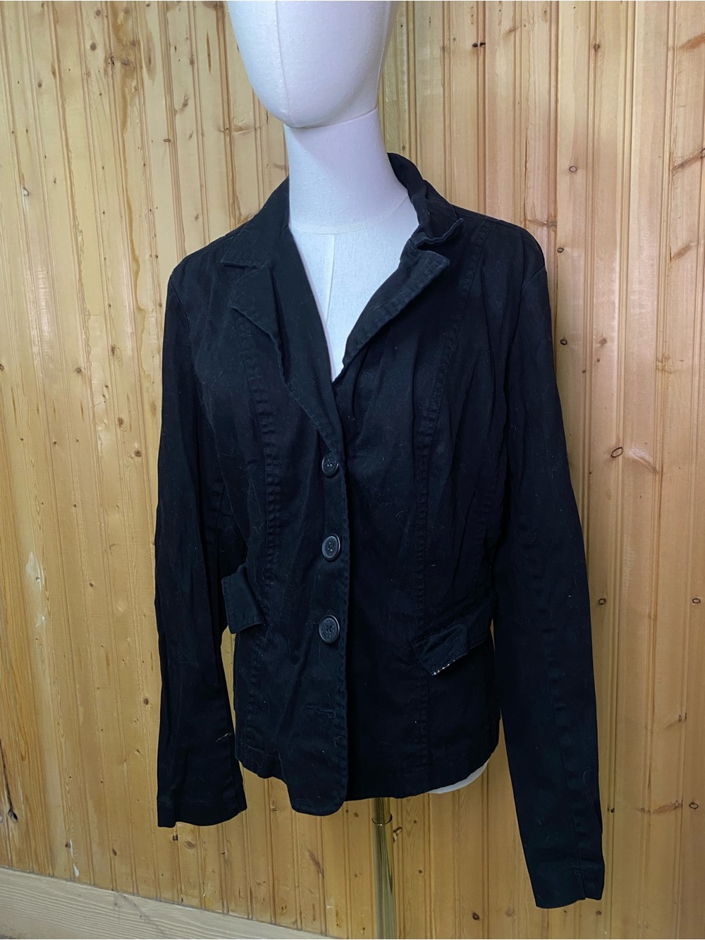 TRIPP Black Women's Button-Front Casual Blazer Jacket